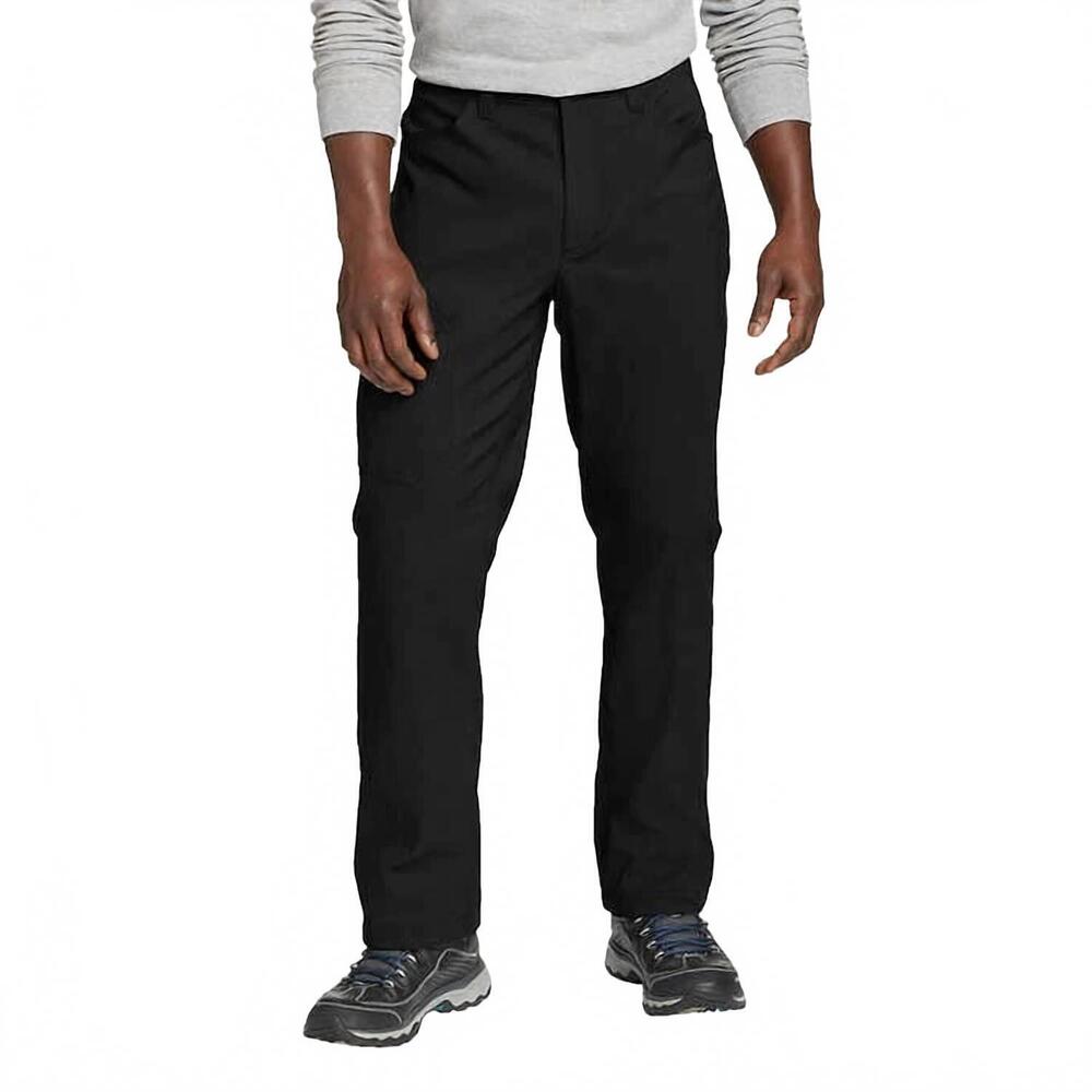 NEW EDDIE BAUER flat front wrinkle free relaxed fit pants in black